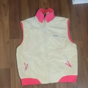 Vintage Y2K Northern Reflections Ivory and Neon Pink Vest